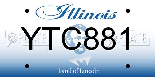 YTC881 Illinois License Plate