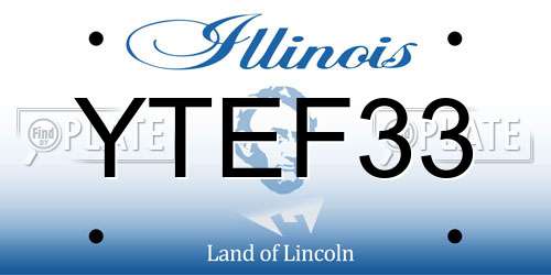 YTEF33 Illinois License Plate