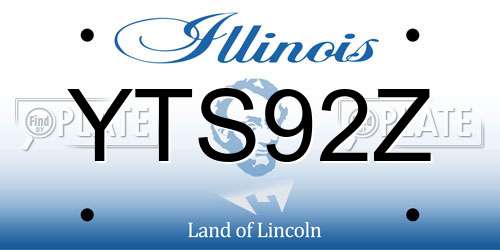 YTS92Z Illinois License Plate