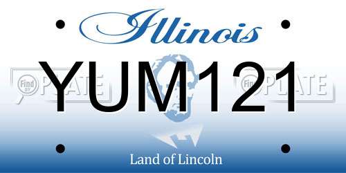 YUM121 Illinois License Plate