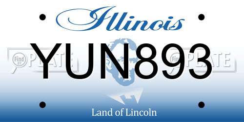 YUN893 Illinois License Plate