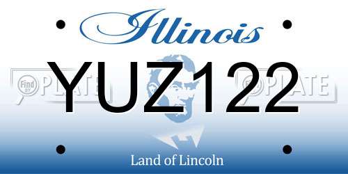 YUZ122 Illinois License Plate