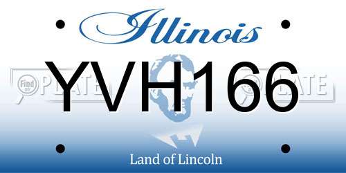 YVH166 Illinois License Plate