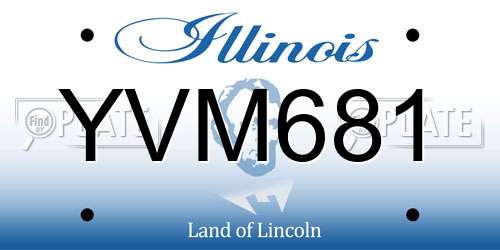 YVM681 Illinois License Plate