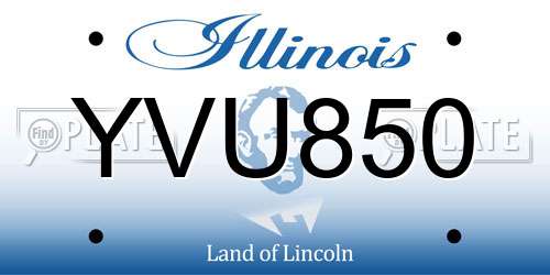 YVU850 Illinois License Plate