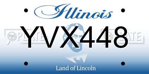 YVX448 Illinois License Plate