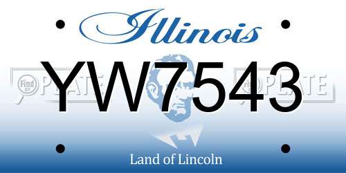 YW7543 Illinois License Plate