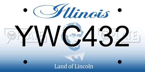 YWC432 Illinois License Plate