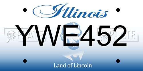 YWE452 Illinois License Plate