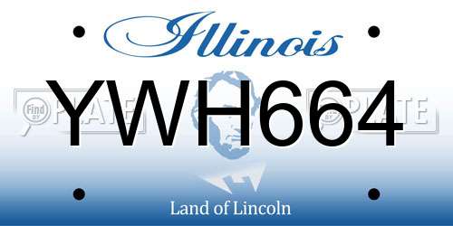 YWH664 Illinois License Plate