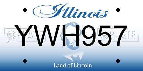 YWH957 Illinois License Plate