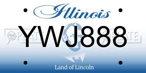 YWJ888 Illinois License Plate