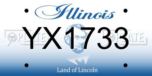 YX1733 Illinois License Plate