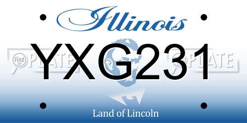 YXG231 Illinois License Plate