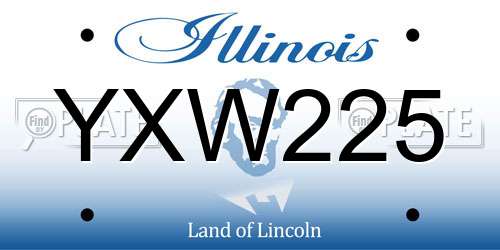 YXW225 Illinois License Plate