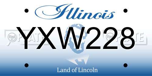 YXW228 Illinois License Plate