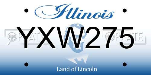 YXW275 Illinois License Plate