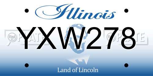 YXW278 Illinois License Plate