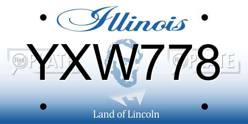 YXW778 Illinois License Plate