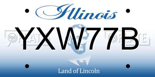 YXW77B Illinois License Plate