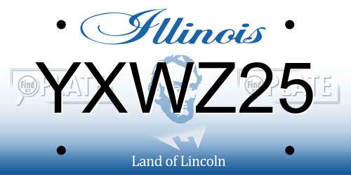 YXWZ25 Illinois License Plate