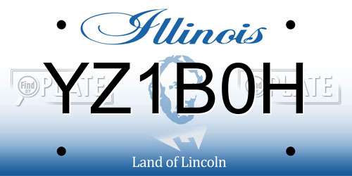 YZ1B0H Illinois License Plate