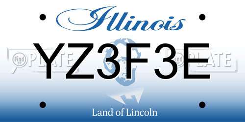 YZ3F3E Illinois License Plate
