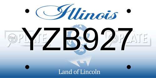 YZB927 Illinois License Plate