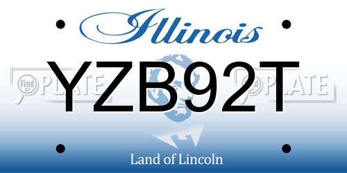 YZB92T Illinois License Plate
