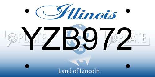 YZB972 Illinois License Plate
