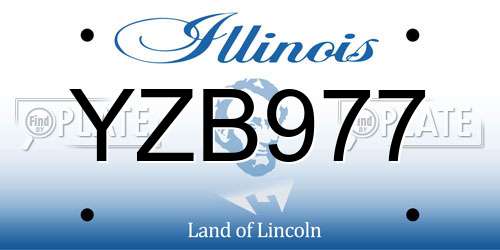 YZB977 Illinois License Plate