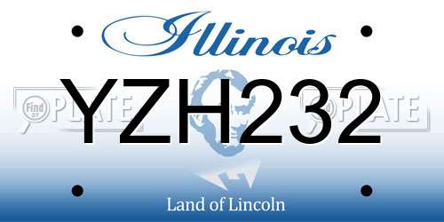 YZH232 Illinois License Plate