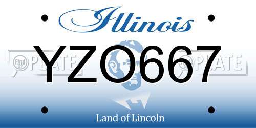 YZO667 Illinois License Plate