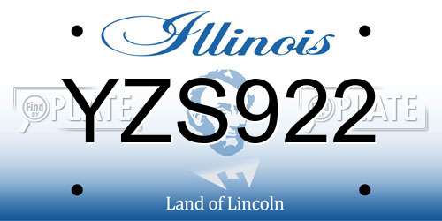 YZS922 Illinois License Plate