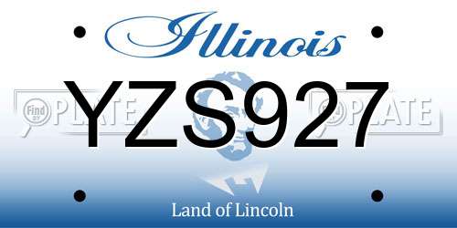 YZS927 Illinois License Plate