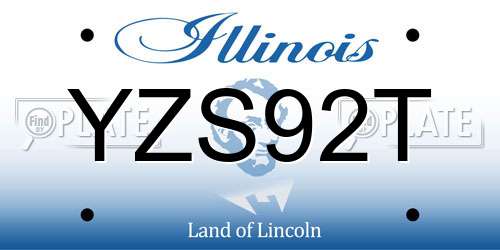 YZS92T Illinois License Plate