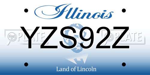 YZS92Z Illinois License Plate