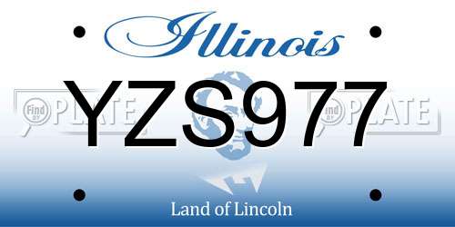 YZS977 Illinois License Plate