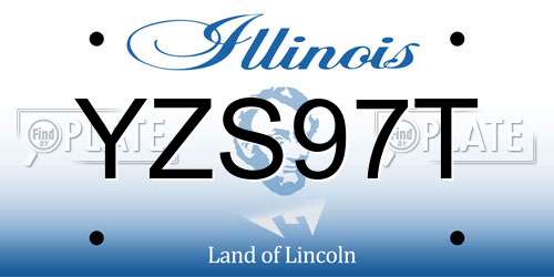 YZS97T Illinois License Plate