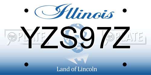 YZS97Z Illinois License Plate
