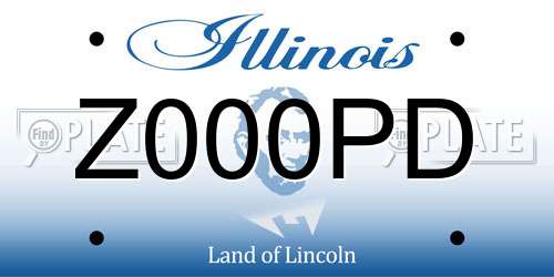 Z000PD Illinois License Plate