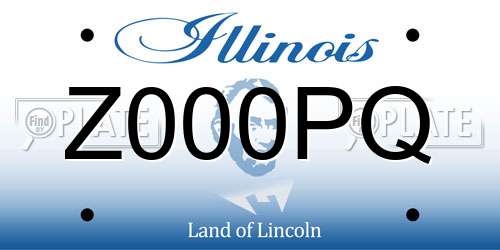 Z000PQ Illinois License Plate