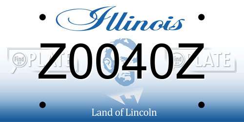 Z0040Z Illinois License Plate