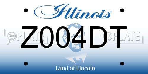 Z004DT Illinois License Plate