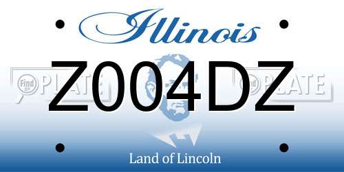 Z004DZ Illinois License Plate