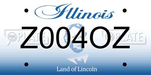 Z004OZ Illinois License Plate