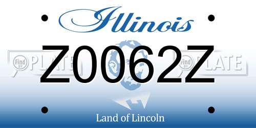 Z0062Z Illinois License Plate