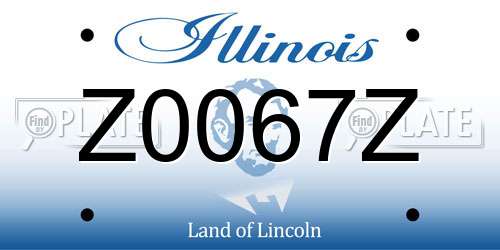Z0067Z Illinois License Plate
