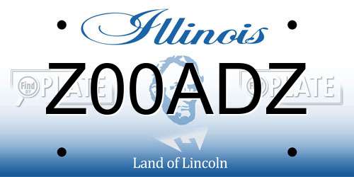 Z00ADZ Illinois License Plate