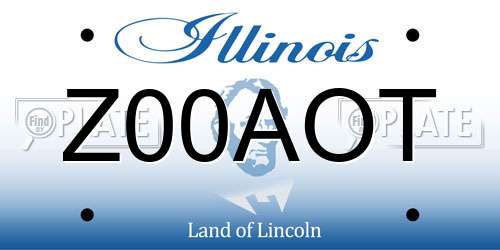 Z00AOT Illinois License Plate